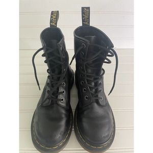 Doc Martens AIR WAIR Women's Leather Lace Up Combat Boots Black Womens Size 7
